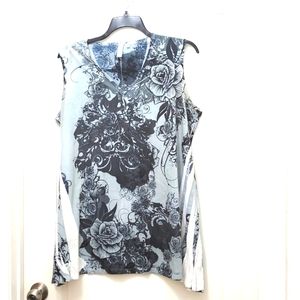 ``T25422 Vintage Harve Benard Sleeveless Floral Print Tunic